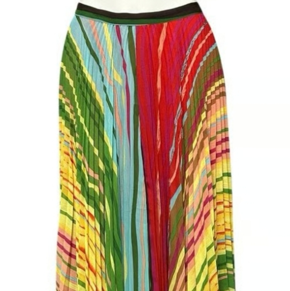 Soft Surroundings Multi Colored Pleated Maxi Skir… - image 2